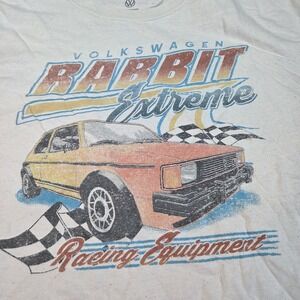 Volkswagen Rabbit MensTee XL Beige Short Sleeve Graphic Print Auto Car‎ Racing